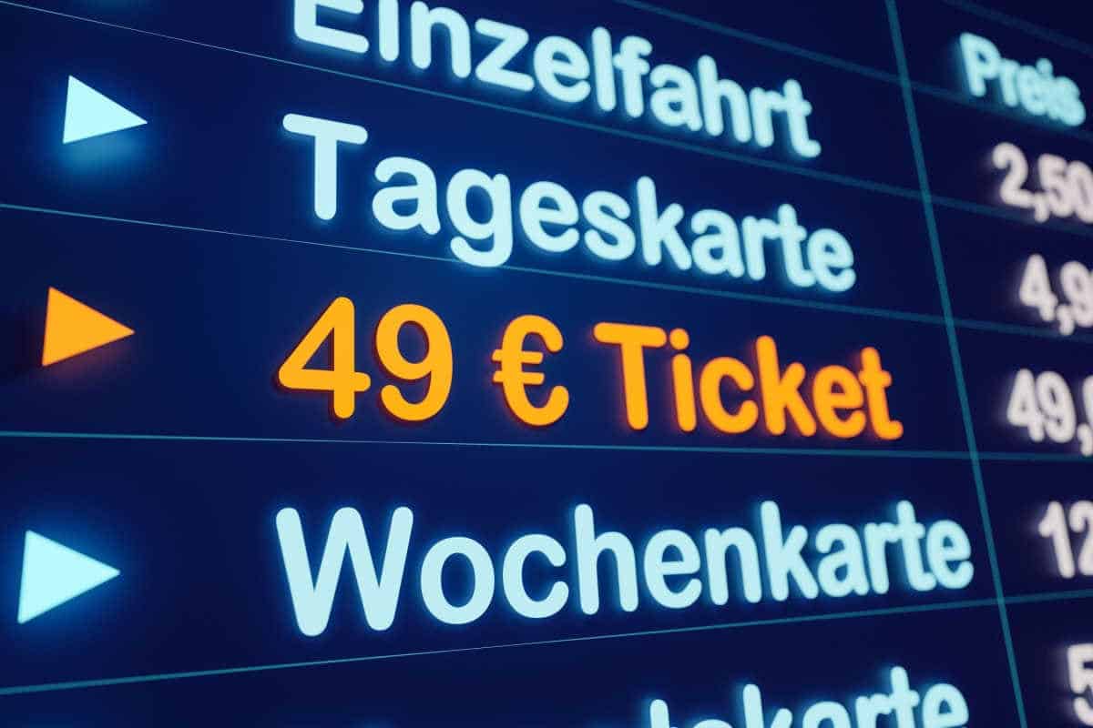 Anzeige mit 49 Euro Ticket