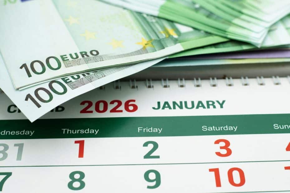 Euro-Geldscheine auf Kalender, Symbolisch für Verjährung einer Rückforderung