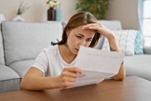 junge Frau erhält Rückzahlungsbescheid vom Jobcenter