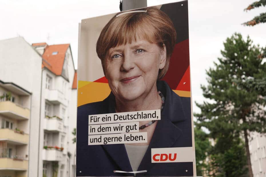 CDU Wahlplakat mit Bundeskanzlerin Angela Merkel