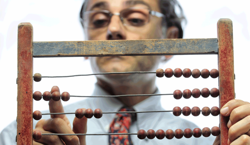 Mann mit Abacus