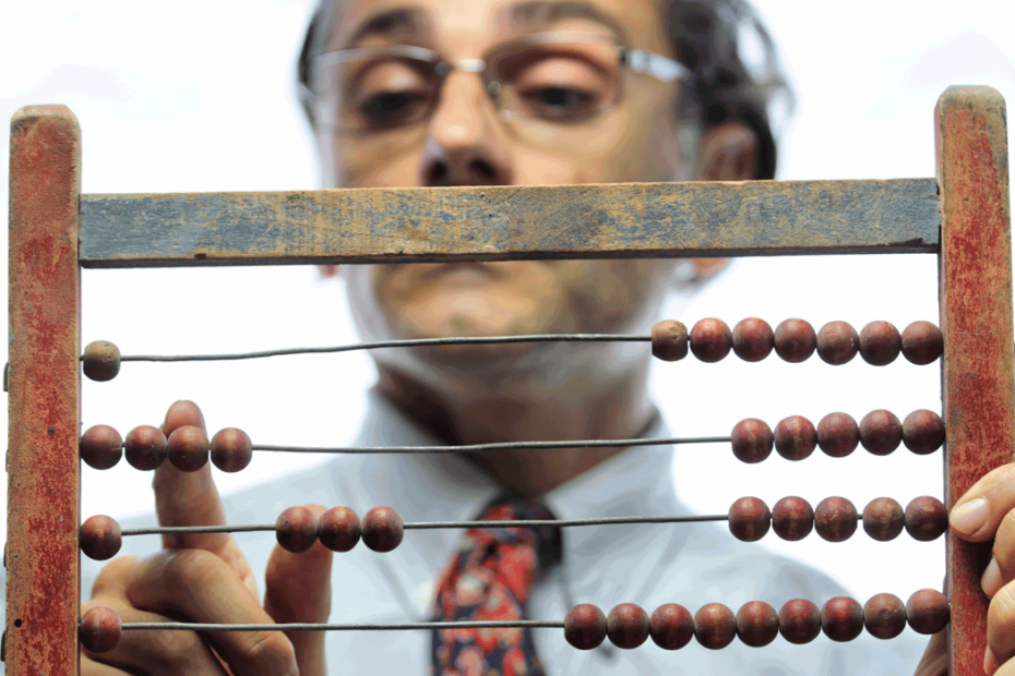 Mann mit Abacus