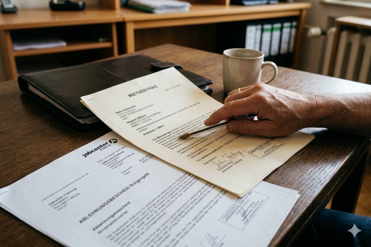 Mietvertrag neben Bürgergeld-Ablehnungsbescheid wegen der Wohnkosten