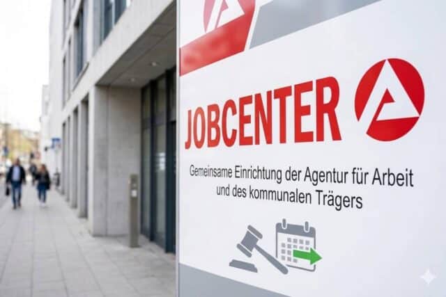 Jobcenter-Eingang, Symbolbild