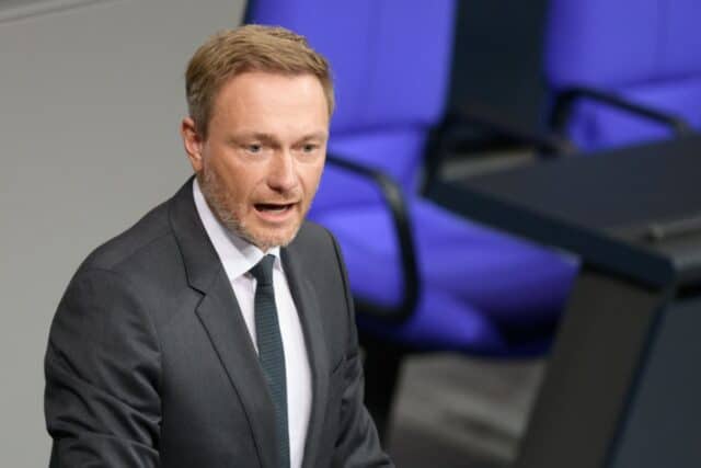 Finanzminister Christian Lindner bei Rede