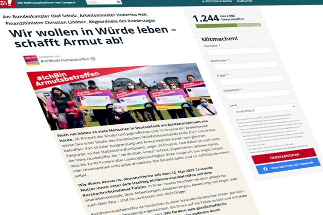 Screenshot #IchBinArmutsbetroffen Petition