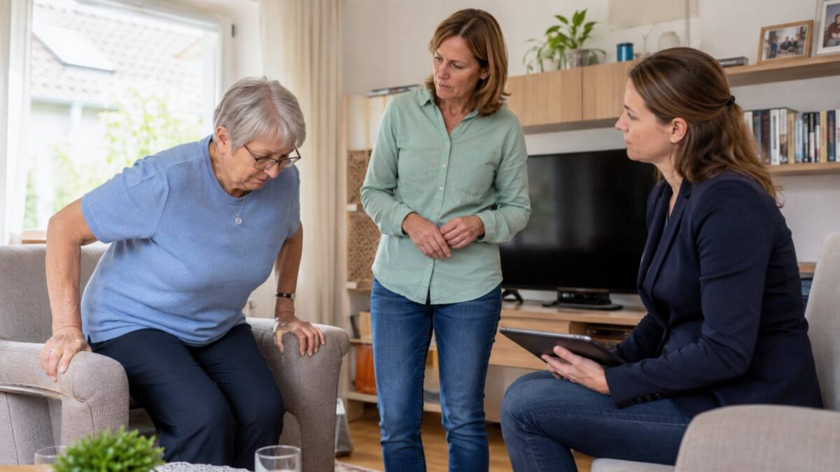 Bewertung der Pflegebedürftigkeit einer älteren Frau