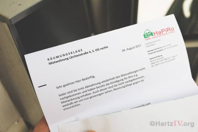 raeumungsklage hartz4 eilantrag