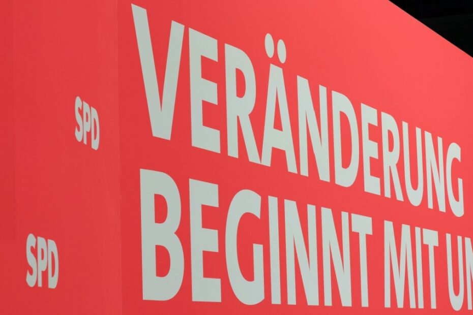 SPD Schild von einer Rede