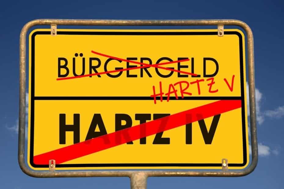 Schild Hartz IV Bürgergeld