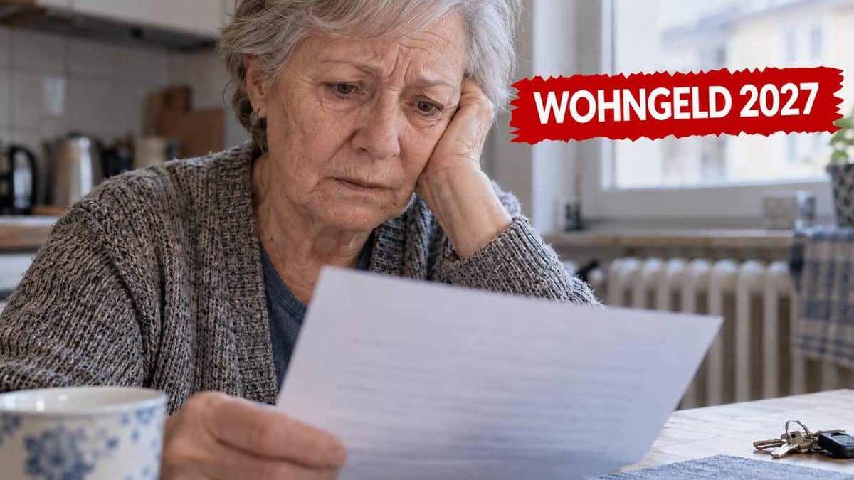 Rentnerin liest besorgt einen Wohngeld-Bescheid