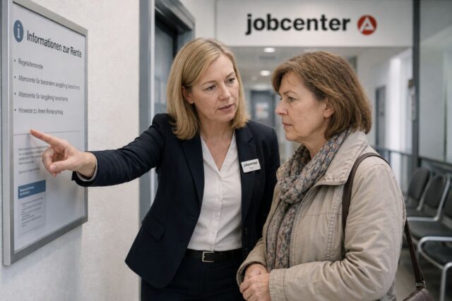 Jobcenter Mitarbeiterin weist Leistungsempfängerin auf vorrangige Rente hin